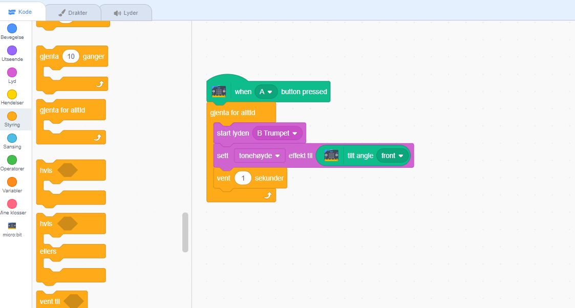 Micro:bit i Scratch 3.0 – en liten test – Espens klasserom